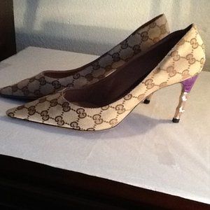 Gucci Signature Pumps Brown-Purple  39 1/2 c